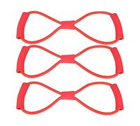 Expansor de pecho con cuerda de tracción doméstica en forma de 8, correa de estiramiento para ejercicio, equipo de Fitness y Yoga para dar forma al cuerpo, 3 uds. (Roja)