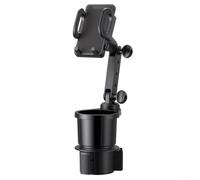 Expansor de portavasos 2 en 1 y soporte para teléfono, estante giratorio de 360 grados con base ajustable, apto para coches, camiones, SUV, color negro