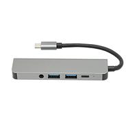 Expansor de Puerto USB, Aleación de Aluminio ABS USB C Hub 5 en 1 Expansor de Puerto para Ratón de Teclado