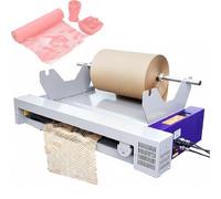 Expansor de Rollos de Papel de Nido de Abeja, Dispensador Eléctrico de Papel de Embalaje, Corte Automático, Doble Modo de Inicio (Botón y Pedal), Velocidad Ajustable; Ideal para Protección