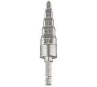 Expansor de tubería de aire acondicionado 5 en 1 y herramienta de estampado con brocas para tubos de cobre de 1/4 a 3/4 pulgadas compatible con uso de taladro eléctrico (plateado)