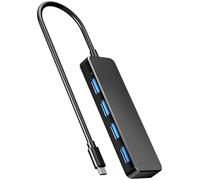 Expansor Divisor USB de 4 Puertos USB 3,0 Compatible con la Consola HDD de la Unidad Flash del Ordenador portátil(Type c Port)