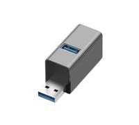 Expansor USB 3.0 de aluminio de 3 puertos, transferencia de datos de alta velocidad, diseño compacto de metal para dispositivos portátiles, expansor USB portátil para laptop