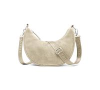 Expatrié Bolso Bandolera Mujer Crema - Lea Small Suede - Half Moon Bag - Riñonera de Media Luna - Bolso de Hombro de Piel Vegana - Repelente al Agua