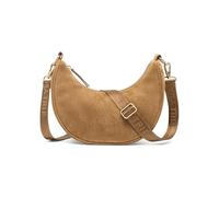 Expatrié Bolso Bandolera Mujer Marrón - Lea Small Suede - Half Moon Bag - Riñonera de Media Luna - Bolso de Hombro de Piel Vegana - Repelente al Agua