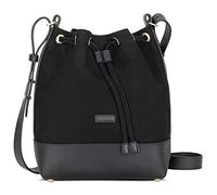 Expatrié Bolso de Mano para Mujer Negro Lily Saco Bandolera - Bucket Bag de Lona de Algodón y Cuero sintético vegano - Compras, Oficina, Ocio