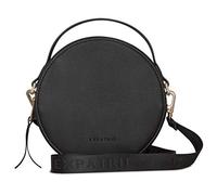 Expatrié Bolso Redondo Negro para Mujer Bolsas Cruzado de Cuero Vegano - Mochila de Hombro de Cuero PU - Moderno Bolsos Bandolera con Correas de Hombro Ajustables y Extraíbles