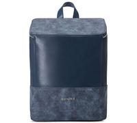 Expatrié Mochila Mujer Azul - MALOU - Bolso Mochila de Cuero Vegano para Universidad, Trabajo, Viajes - Con Compartimento para Portátil - Repele el agua