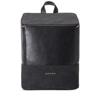 Expatrié Mochila Mujer Negra - MALOU - Bolso Mochila de Cuero Vegano para Universidad, Trabajo, Viajes - Con Compartimento para Portátil - Repele el agua