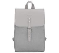 Expatrié Mochila Mujer Pequeña Gris Anna” Mochilas Casual Hecho Algodón & Cuero Vegano - Bolso Vintage Mujeres de Viaje y Ocio - Moderna Mini Bolsa con Cierre Magnético