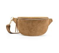 Expatrié Riñonera Mujer Marrón - Alice Small Suede - Bolso Canguro de Cuero Vegano para Festivales, Viajes y Todos los Días - Bolsa de Cintura Elegante - Repelente al Agua