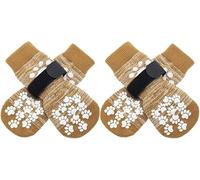 EXPAWLORER Calcetines antideslizantes para perros para evitar lamer patas, zapatos para perros para pavimento caliente, botines para perros pequeños, medianos y grandes, botas de control de tracción y