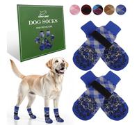 EXPAWLORER Calcetines para perros para evitar lamer patas, 8 zapatos antideslizantes para perros para pavimento caliente, botines para perros pequeños, medianos y grandes, botas y protectores de patas