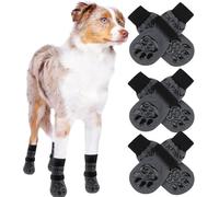 EXPAWLORER Juego de 6 calcetines antideslizantes, para evitar lamerse patas, pavimento caliente, mejor control de tracción en suelos de madera, botines para perros pequeños, medianos y grandes