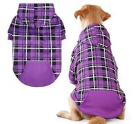 EXPAWLORER Sudadera con Capucha a Cuadros para Perro, Estilo británico, suéter cálido para Perro con Agujero para Correa, Trajes de Ropa de Pitbull, Abrigo de Invierno para Todas Las Razas, Ropa de