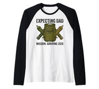 Expecting Dad 2026 Fatherhood Mission Military Camiseta Manga Raglan