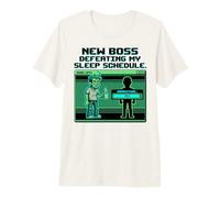 Expecting Dad Gamer New Boss Sleep Schedule Camiseta Premium