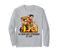 Expecting Dad Pit Crew Chief Fatherhood 2026 Race Manga Larga