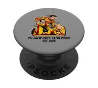 Expecting Dad Pit Crew Chief Fatherhood 2026 Race PopSockets PopGrip Adhesivo
