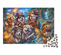 Expedición Alegre Puzzle De Madera 1000 Piezas Adultos Y Niños,Madera,Desafío,Regalo Ideal Perro,Relax,Deco Pared,Reto,14 Años+,Anti-estrés,Educativo,Rompecabezas (75x50cm)