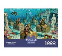 Expedición de Arqueología Subacuática Puzzle De Madera Impermeable DIY Puzzles De 1000 Piezas para Adultos Desafiante Y Estimulante Rompecabezas para Juegos Educativos