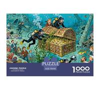 Expedición de Arqueología Subacuática Puzzle De Madera Impermeable Puzzles De 1000 Piezas para Adultos Desafiante Y Estimulante Rompecabezas para Juegos Educativos