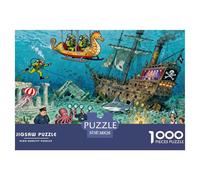 Expedición de Arqueología Subacuática Puzzle De Madera Impermeable Puzzles De 1000 Piezas para Adultos Desafiante Y Estimulante Rompecabezas para Juegos Educativos