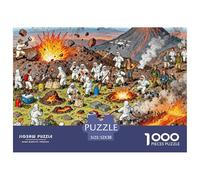 Expedición Volcán Llanura de Lava Puzzle De Madera Impermeable DIY Puzzles De 1000 Piezas para Adultos Colorido Rompecabezas para Decoración del Hogar