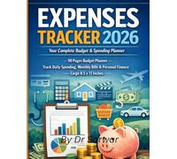 Expenses Tracker 2026: 90 Pages Budget Planner | Track Daily Spending, Monthly Bills & Personal Finance | Large 8.5 x 11 Inches
