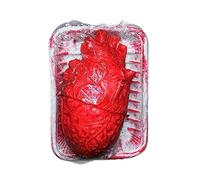 Experiencia de decoración de Halloween: accesorios de látex hechos de látex con un corazón realista y realista, perfectos para crear un emocionante y temible atuendo de festival para mujer (rojo,