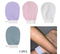 Experiencia de spa marroquí en casa con 2 guantes exfoliantes para cuidado de limpieza profunda (1 pieza blanco)