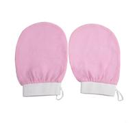 Experiencia de spa marroquí en casa con 2 guantes exfoliantes para cuidado de limpieza profunda (2 piezas rosas)