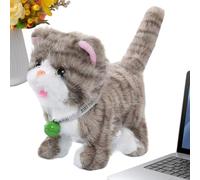 Experiencia interactiva para mascotas: el gato de peluche que camina cuenta con un chip de movimiento inteligente que permite una acción de agitación de la cola y sonidos divertidos,