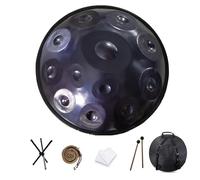 Experiencia tonal diversa: tambor de lengüeta de acero de 22 pulgadas que ofrece 9/10/12 tonos, re menor 440 Hz, ideal for curación con sonido y meditación guiada(Blue,12 Notes)