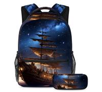 Experimenta comodidad y comodidad con nuestro juego de mochilas escolares para niños, perfecto para viajes y escuela, nave espacial antigua, Multicolor#08, B：29.4x20x40cm P：19x7.5x3.8cm, Mochilas de