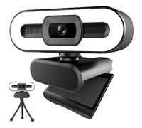 Experimente una comunicación de vídeo fluida con nuestra cámara web que cuenta con rotación de 360, luz anular ajustable y enfoque automático