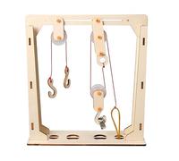 Experimentos científicos para niños, sistema de polea de madera, kits de ciencia STEM para construir tu propio modelo de grúa con poleas fijas y móviles, proyecto educativo de física para niños y