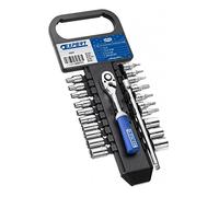 EXPERT E030727 - Juego trinqute, vasos y puntas 1/4" - 22 herramientas en rack