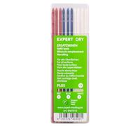 EXPERT Juego de minas Dry Plus, versátil para vidrio, madera, metal y más, se puede quitar la humedad, colores: rojo, azul, blanco, 10 minas especiales, ideal para manualidades y bricolaje, resistente