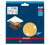 Expert Juego de papel de lija C470 (Diámetro: 150 mm, Grano: 120, 6 agujeros, 5 ud.)