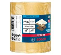 Bosch Professional Rollos de papel de lija Expert C470 – 93x5 m, Grano 180 para madera y pintura