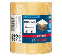 Bosch Professional 1 x Rollos de papel de lija Expert C470, para Madera dura, Pintura sobre madera, Anchura 93 mm, Longitud 5 m, Grano 80, Accesorios Lijado manual