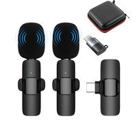 expertisse Micrófono Inalámbrico Solapa Compatible iPhone Android Pc, Microfono Inalambrico Lavalier para Smartphone, Portátil Micrófono Grabación Video, Youtube, TikTok, Vlog, Facebook, Instagram.