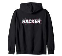 Experto en codificación Minimalista Glitch Hacker Sudadera con Capucha