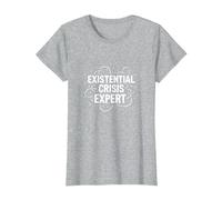 Experto en Crisis existencial EMO - mentalidad gótica angustiada Camiseta, Mujer, Gris Jaspeado, 3XL