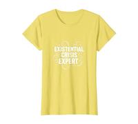 Experto en Crisis existencial EMO - mentalidad gótica angustiada Camiseta, Mujer, Limón, XS