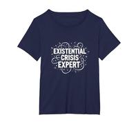 Experto en Crisis existencial EMO - mentalidad gótica angustiada Camiseta, Mujer Tallas Grandes, Azul Marino, 1XL Grande