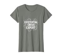 Experto en Crisis existencial EMO - mentalidad gótica angustiada Camiseta, Mujer, Verde Militar Jaspeado, 3XL