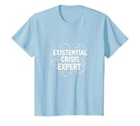 Experto en Crisis existencial EMO - mentalidad gótica angustiada Camiseta, Niños, Azul Bebé, 6 años
