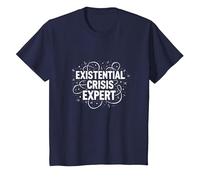 Experto en Crisis existencial EMO - mentalidad gótica angustiada Camiseta, Niños, Azul Marino, 10 años